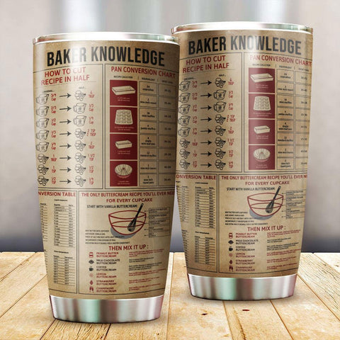 Baker Knowledge Tumbler, Gift for Baker, Bottle for Baking Lovers VABaking Knowledge Bottle, Job Knowledge Gift Ideas for Baking Lovers