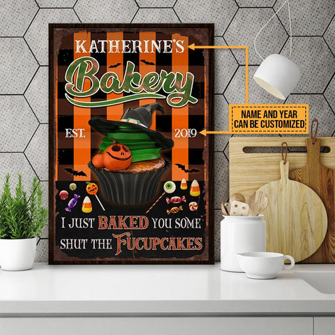 Baking Witch, Witchy Baker, Halloween Bakery, Shut The Fucupcakes Custom Poster
