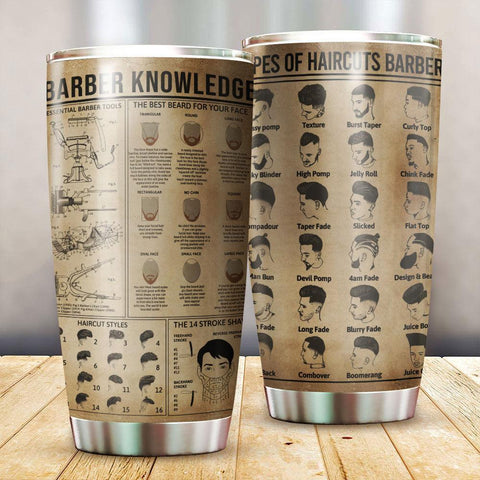 Barber Knowledge Tumbler, Gift for Barber, Bottle for Barber Lovers VA