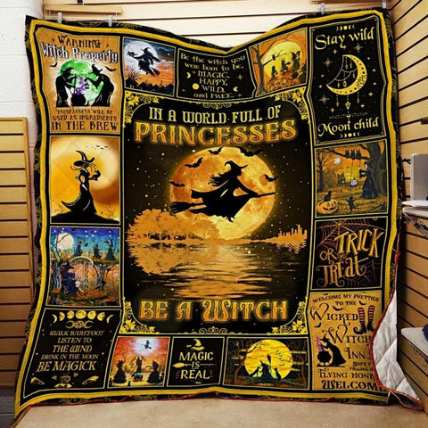 Be A Witch Halloween Quilt Blanket Comforter Bedding Home Decoration ND