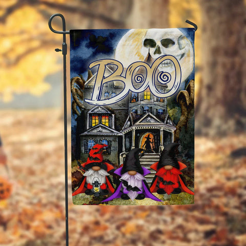 Boo Halloween Gnomes Double Sided Halloween Garden Flag For Outdoor Yard Decoration Home Decor ND