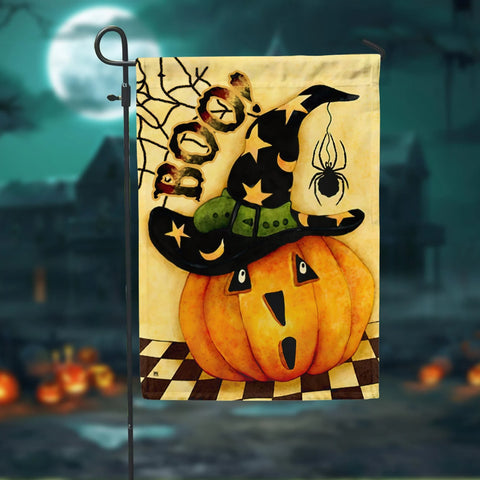 Boo Pumpkin Spider Double Sided Halloween Garden Flag For Outdoor Yard Decoration Home Decor ND