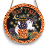 Boo Y'all Ghost and Pumpkin Round Wood Sign, Cute Halloween Wood Sign, Best Halloween Home Decor HN