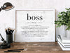 Boss Definition Poster, Personalized Gift for Boss, Thank You Leader Print, Boss Day Gift Ideas