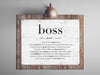 Boss Definition Poster, Personalized Gift for Boss, Thank You Leader Print, Boss Day Gift Ideas