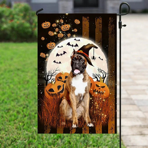 Boxer Dog Double Sided Halloween Garden Flag For Outdoor Yard Decoration Home Decor ND