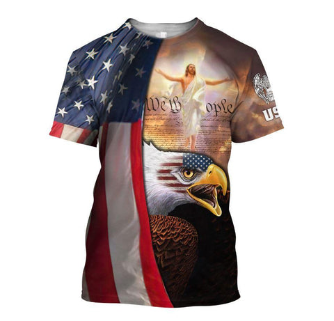 America Eagle Flag Shirt 3D All Over Printed Shirts For Men VP23092001-LAM