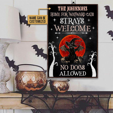 Cat Lovers Home For Wayward Cat Custom Poster, Witch, Halloween Style Decor
