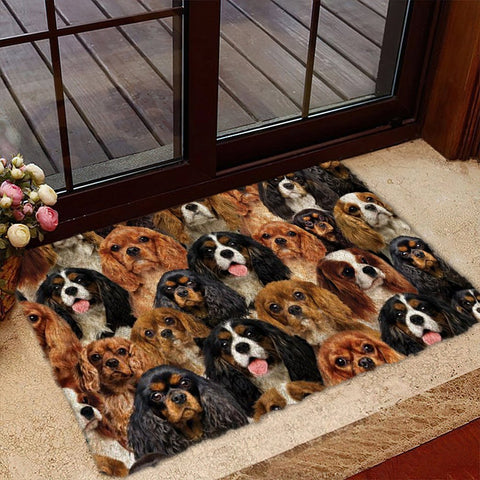 A Bunch Of Cavalier King Charles Spaniels Doormat gift for  Cavalier King Charles Spaniel dog lovers Doormat