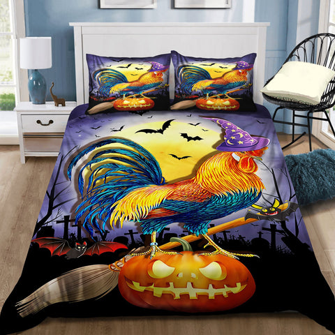 Chicken Rooster Halloween Bedding Set Bedspread Duvet Cover Set Home Decor ND