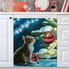 Christmas Kitchen Dishwasher Magnet Cover - Cute Kitten Cat and Christmas Tree HT