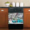 Christmas Kitchen Dishwasher Magnet Cover - Heirloom Pickup Truck with Snowman HT