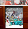 Christmas Kitchen Dishwasher Magnet Cover - Heirloom Pickup Truck with Snowman HT