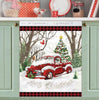 Christmas Kitchen Dishwasher Magnet Cover - Red Christmas Car in the Snow HT