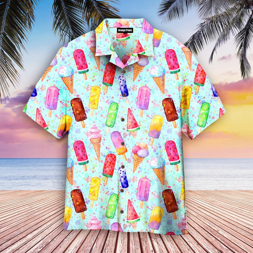 Color Ice Cream Hawaiian Shirt Summer Beach Clothes Outfit For Men Wom ...