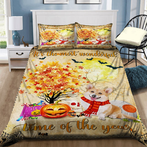 Corgi Halloween Bedding Set Bedspread Duvet Cover Set Home Decor ND