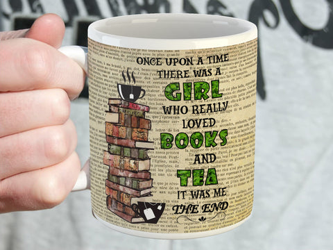 Books & Tea Mug Best Gift for Book Lovers and Tea Drinkers