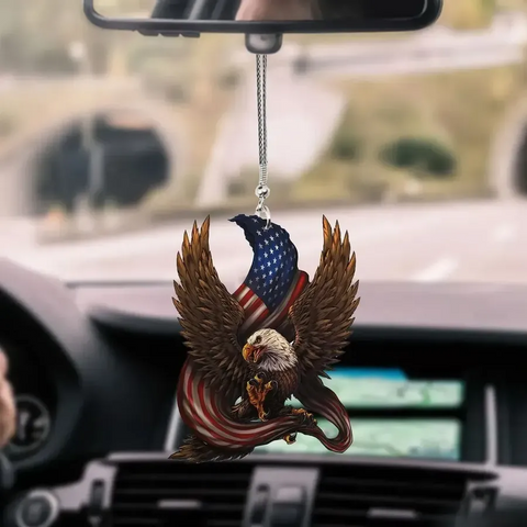 EAGLE AMERICAN VETERAN CAR HANGING ORNAMENT Gift for Veteran Day US Veteran Ornament