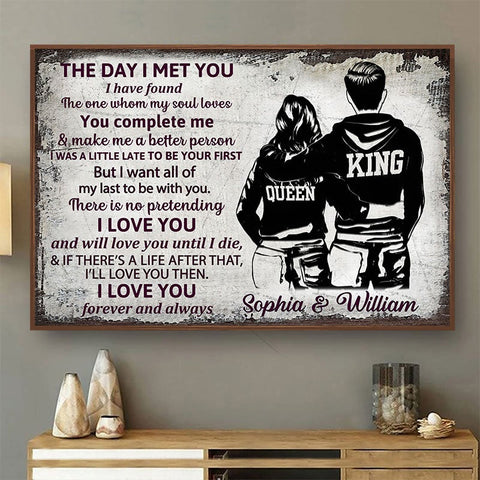 The Day I Met You I Have Found  Gift For Couple  Personalized Canvas QA