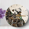 Deer And Hunting Lovers Personalized Wooden Clock Couple Gift Home Decor
