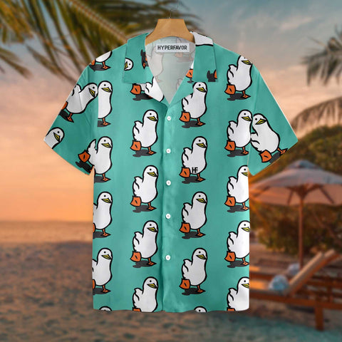 Ducks In Tiffany Blue Hawaiian Shirt Funny Duck Hawaiian Shirt Gifts for Duck Lovers