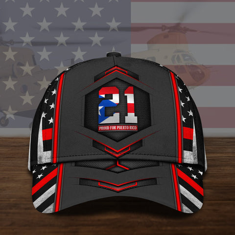 21 Proud For Puerto Rico Hat Cap Custom Cap All Over Printed