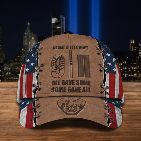 9/11 Memorial Never 9-11 Forget All Gave Some Some Gave All Cap Memorial 20th Anniversary We Will Never Forget Cap 20 Year 9.11 Memorial Custom Your Cap