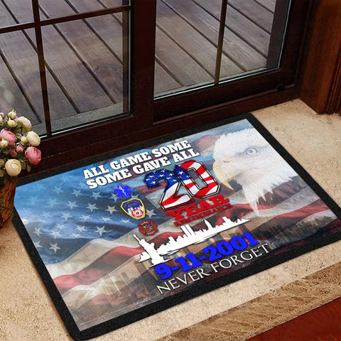 9/11 Memorial Never Forget All Gave Some Some Gave All 9-11-2001 Doormat 03