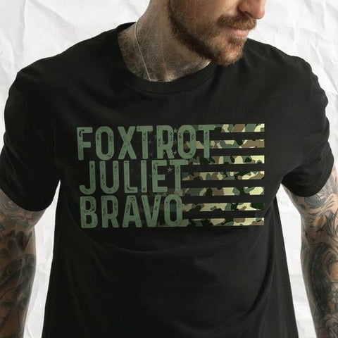 FJB Foxtrot Juliet Bravo Classic T-Shirt FJB Shirt Camo American Flag Pattern