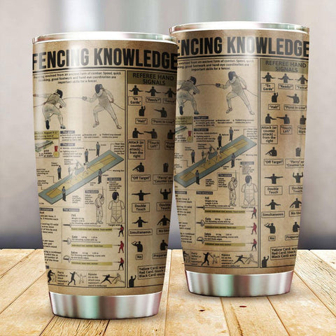 Fencing Knowledge Tumbler, Fencing Knowledge Bottle, Summer Tumbler for Fencing Lovers, Gift for Fencing Dad, Fencing Knowledge Gift Ideas VA