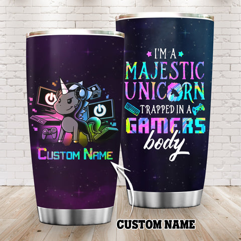 Customized Tumbler for Gamer Girl, Gamer Girl Cup, Gamer I'm a majestic unicorn Tumbler Custom TTM