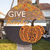 Give Thanks Pumpkin Round Wood Sign, Pumpkin Thanksgiving Wood Sign Fall Decor HN