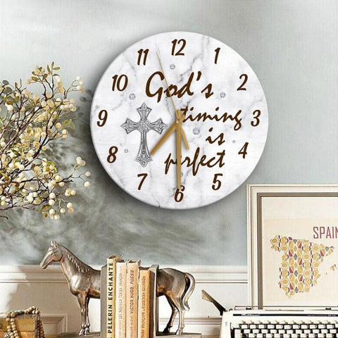 Jesus Clock God’s Timing Is Perfect Wooden Clock