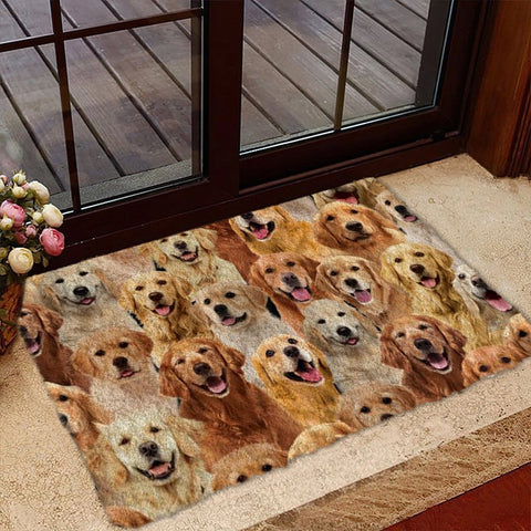 A bunch Of Golden Retrievers Doormat gift for golden dog lovers Doormat