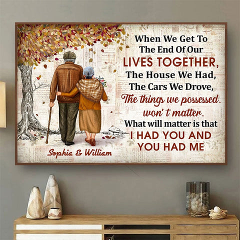 Family Old Couple Letter When We Get - Gift For Couples - Personalized Custom Canvas