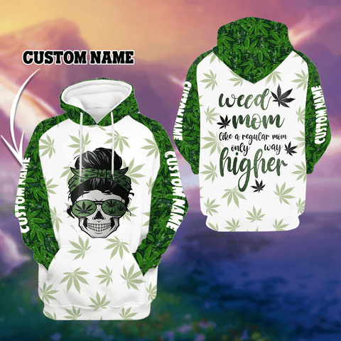 Personalized Skull Weed Mom Unisex Hoodie For Men Women Cannabis Marijuana 420 Weed Clothing Gifts For Mom HT