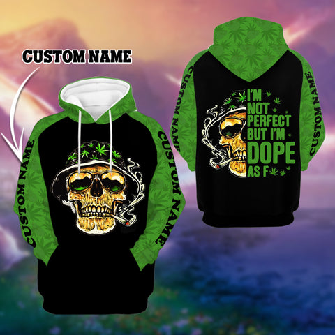 Personalized Skull Weed I'm Dope Unisex Hoodie For Men Women Cannabis Marijuana 420 Weed Shirt Clothing Gifts HT