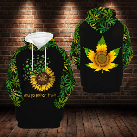 Worlds Dopest Mom Weed Unisex Hoodie Cannabis Marijuana 420 Weed Clothing Gifts For Mom HT