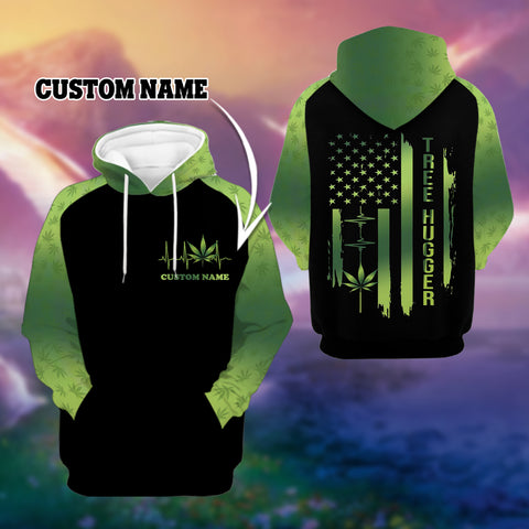Personalized Tree Hugger Weed Unisex Hoodie For Men Women Cannabis Marijuana 420 Weed Shirt Clothing Gifts HT