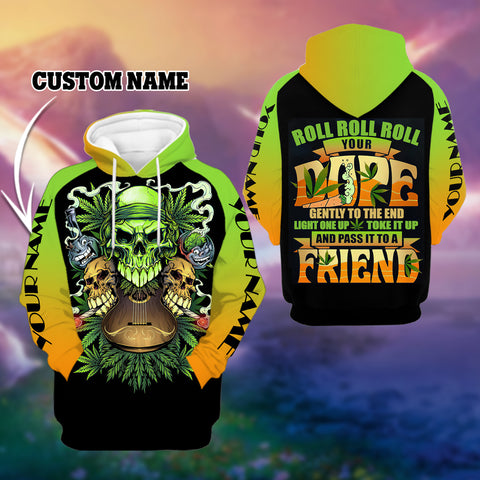 Personalized Skull Weed Unisex Hoodie For Men Women Cannabis Marijuana 420 Weed Shirt Clothing Gifts HT