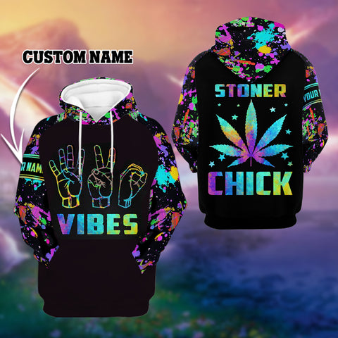 Personalized Stoner Chick Unisex Hoodie For Men Women Cannabis Marijuana 420 Weed Shirt Clothing Gifts HT