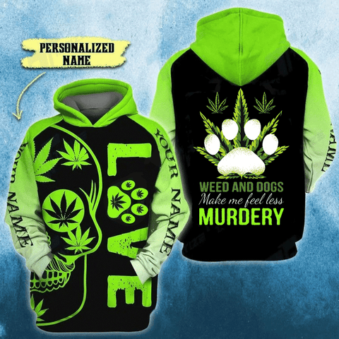 Personalized Weed And Dogs Unisex Hoodie For Men Women Cannabis Marijuana 420 Weed Clothing Gifts HT