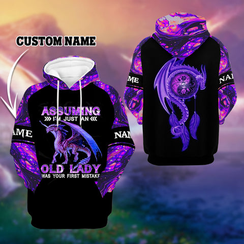 Personalized Old Lady Dragon Unisex Hoodie For Men Women HT