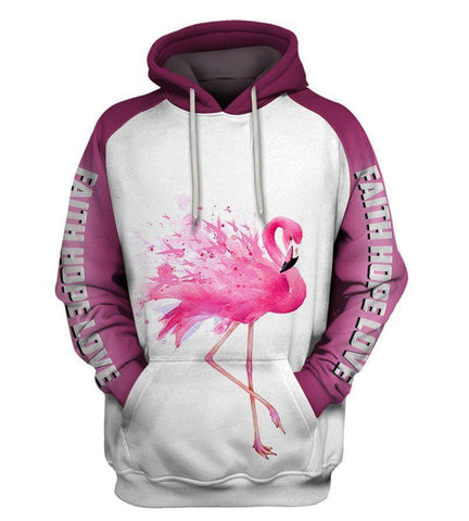 Flamingo Ribbon Breast Cancer Hoodie