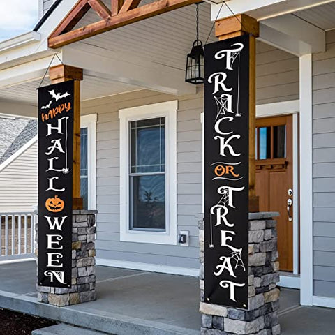 Trick Or Treat Happy Halloween Decorations Outdoor Decor Banners Porch Signs Front Door Outside Yard Garland Party Supplies HT