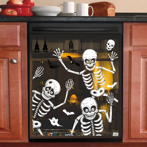 Halloween Funny Skull Skeleton Kitchen Dishwasher Cover Decor Art Housewarming Gifts Home Decorations ND