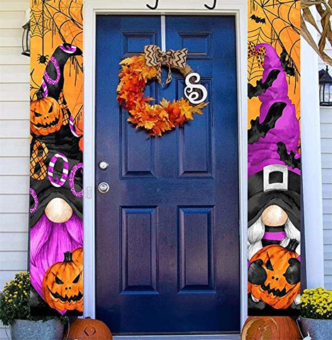 Pumpkin Gnome Halloween Decorations Outdoor Decor Banners Porch Signs Front Door Outside Yard Garland Party Supplies HT