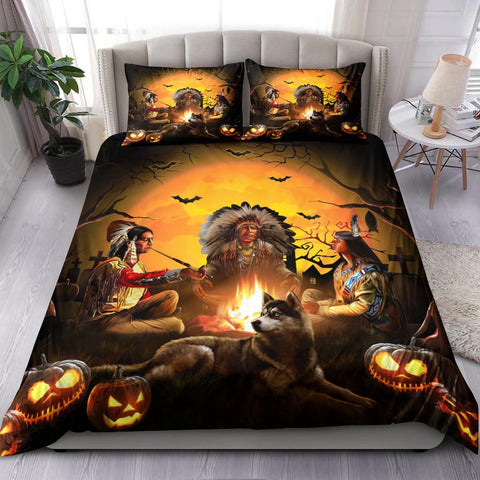 Halloween Native American Bedding Set Bedspread Duvet Cover Set Home Decor ND