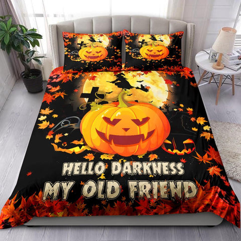 Halloween Pumpkin Hello Old Friend Bedding Set Bedspread Duvet Cover Set Home Decor ND