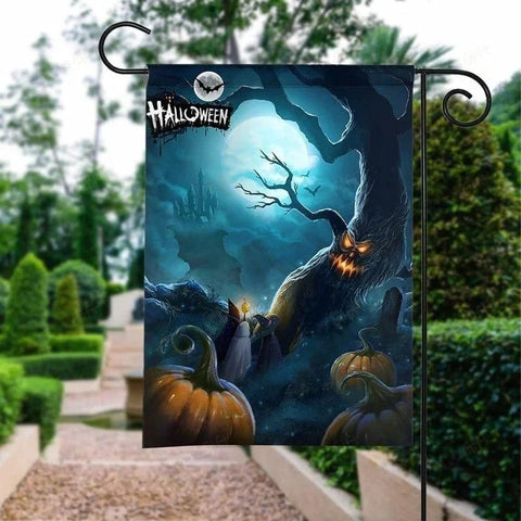 Halloween Wood Devil Double Sided Halloween Garden Flag For Outdoor Yard Decoration Home Decor ND